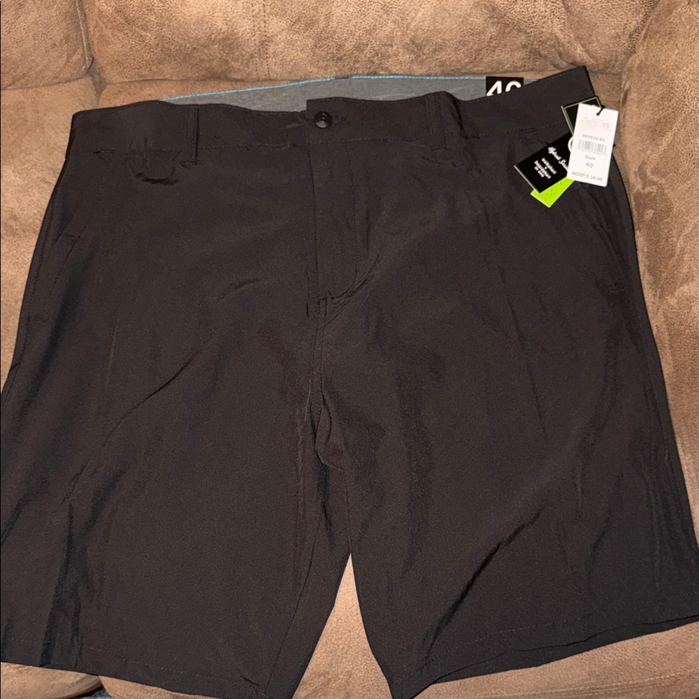 burnside Black Men's Flat Front Shorts